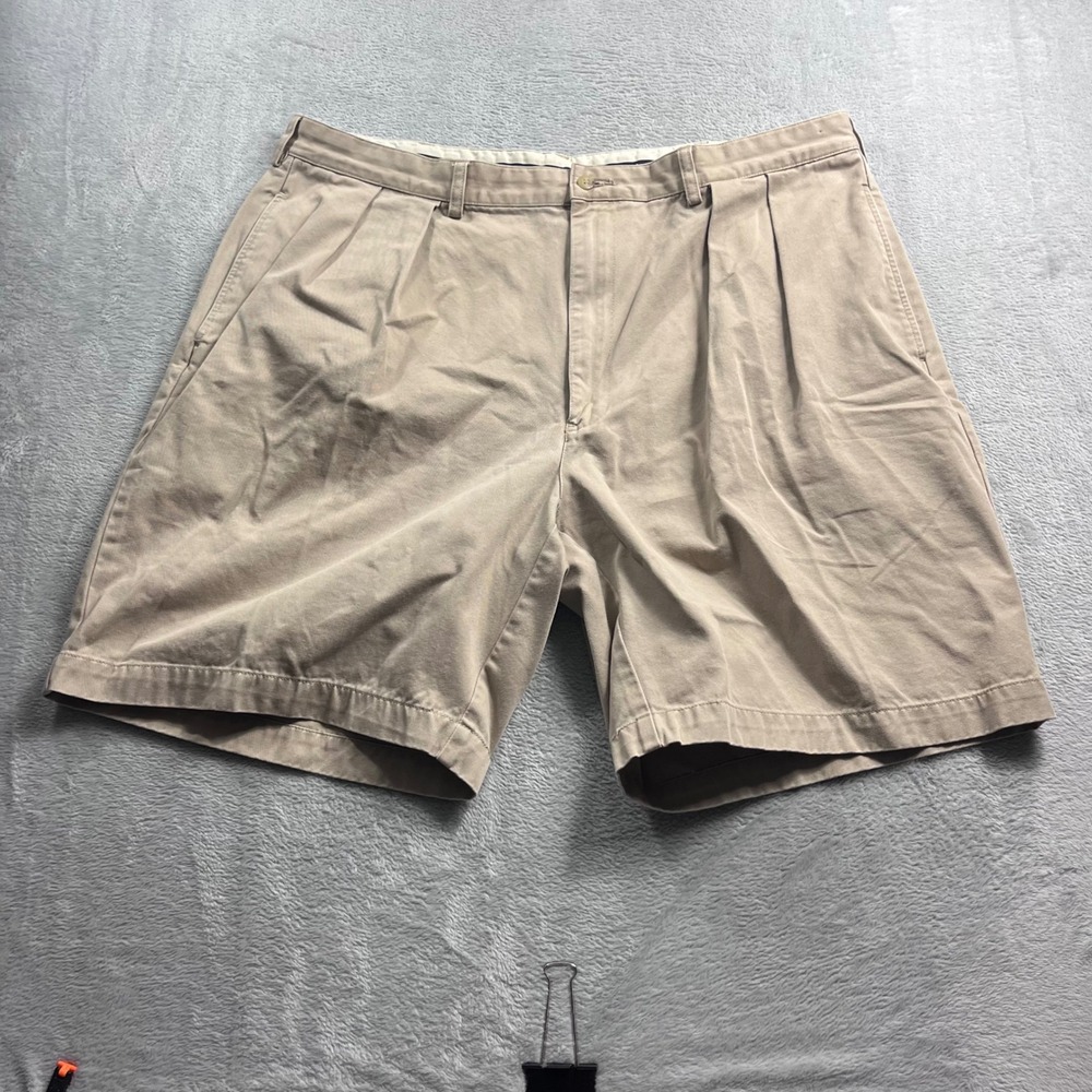 Polo Ralph Lauren Mens 42 Pleated Chino Shorts Tan Khaki Cotton